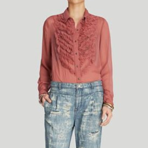 Free People Solid Tux Top Raspberry Medium - Picture 3 of 4